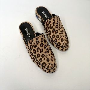 Vaneli Womens mule shoes size 4.5 calfskin leopard print